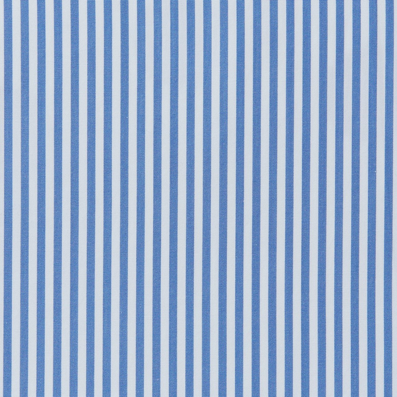 Blue and White striped fabric swatch.