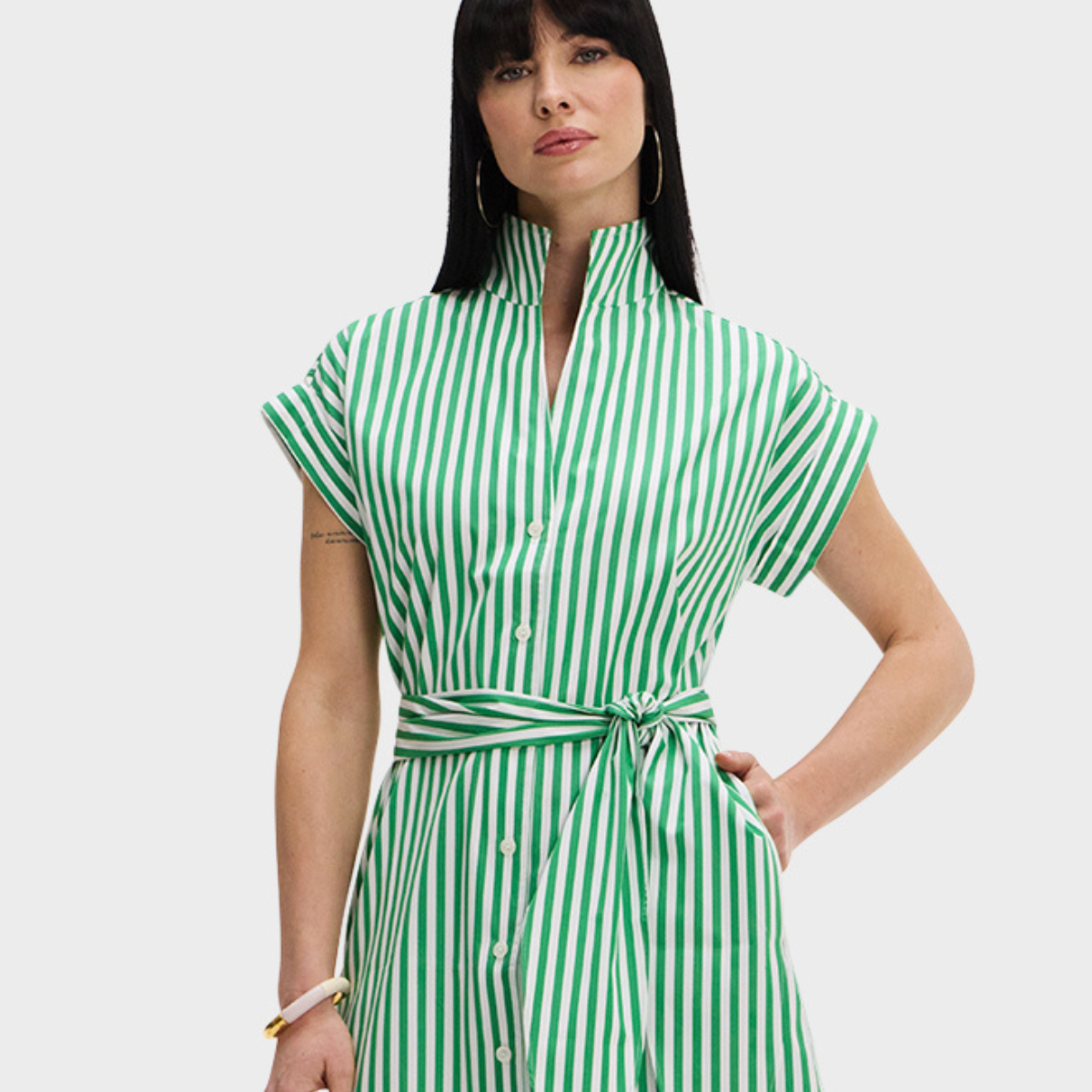 Sarah Alexandra CAP Sleeve DRESS: LUCKY STRIPE XS