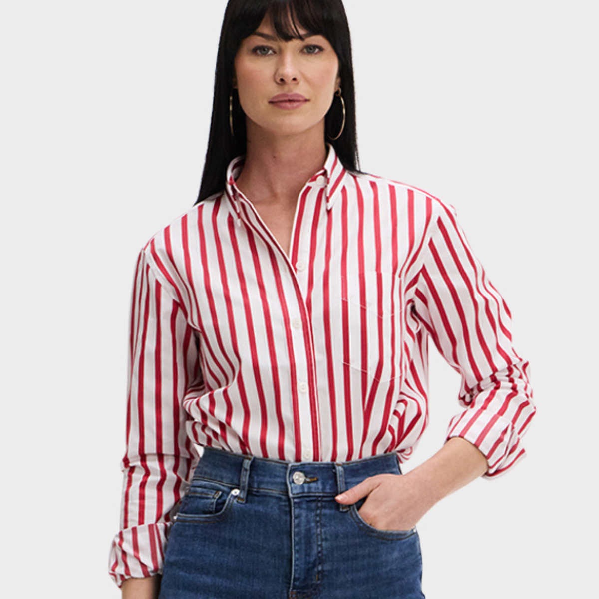 candy apple red dress shirt Giovanni Men's Apple Red Convertible Cuff Dress Shirt 17.5 L