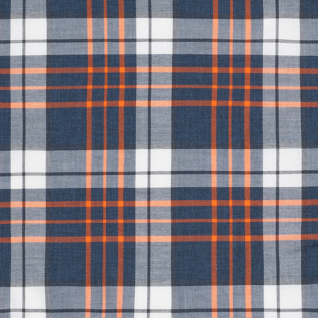 Northern Lights blue and orange plaid pattern