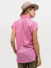 Back of a hot pink luxury short sleeve shirt