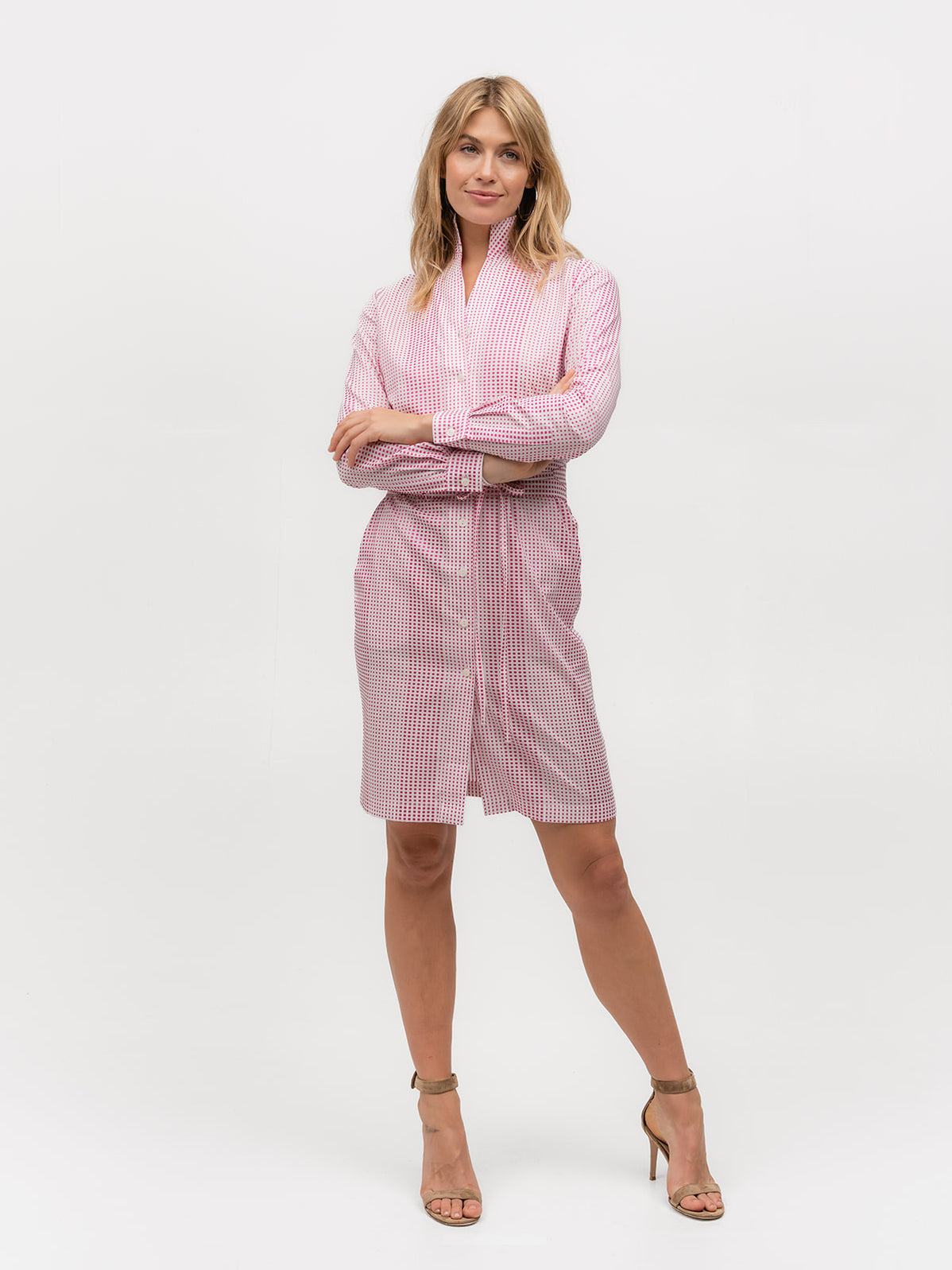 SHIRT DRESS: PARTY GIRL - Magenta Polka Dot Shirt Dress– Sarah Alexandra