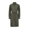 Designer long sleeve shirt dress in army green