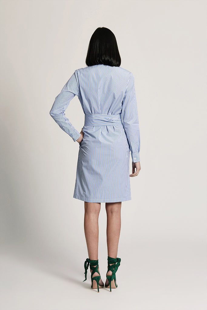 Back of Boyfriend Blue shirt dress